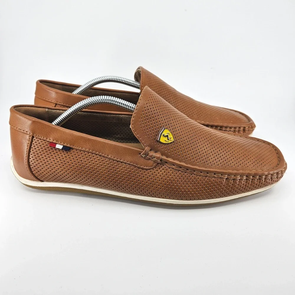 Men's‎ Bruno Marc Brown Perforated Driving Loafers Slip On Boat Shoes Size 11
